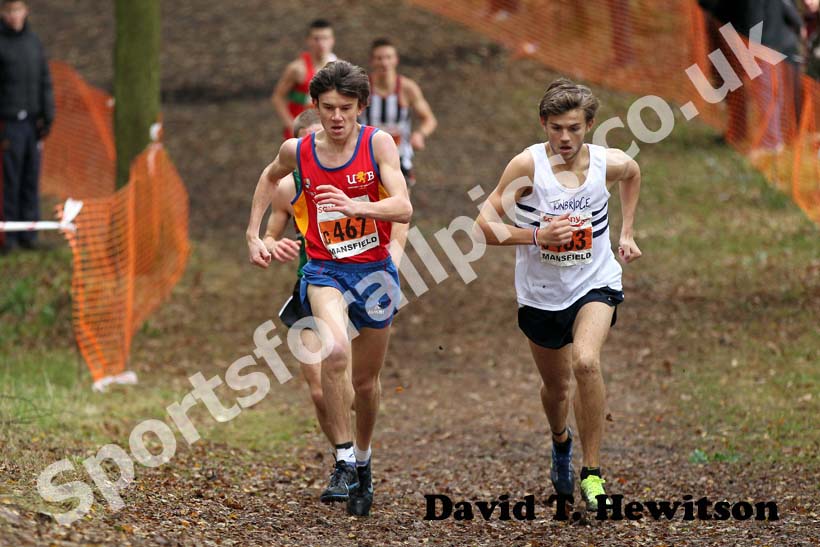 J. Grey (University of Birmingham) and R. Horton (Tonbridge) winners in the  junior men 2012 National Cross Country Relay Championships.